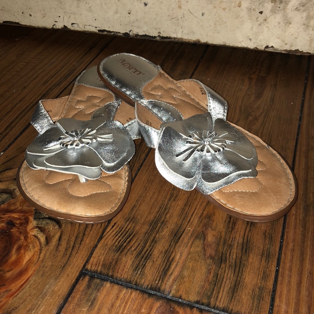 Silver flips flops